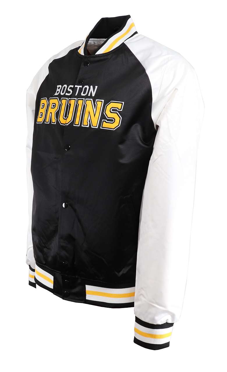 Boston Bruins Black NHL Primetime Lightweight Satin Jacket Mitchell & Ness