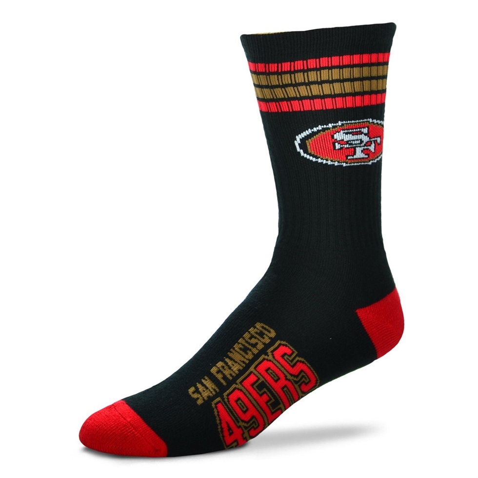 San Francisco 49ers NFL 4-Stripe Deuce Socken For Bare Feet