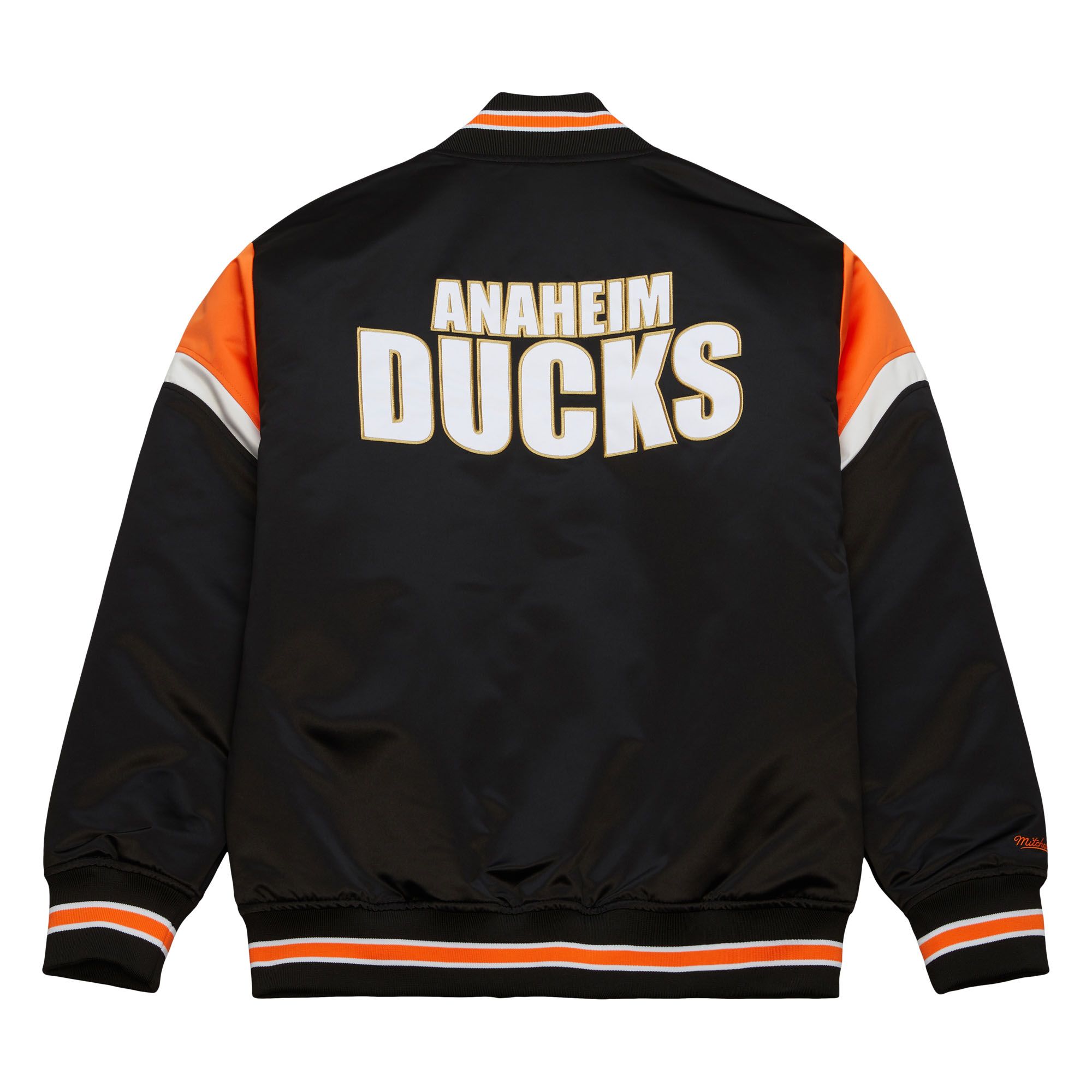 Anaheim Ducks NHL Heavyweight Satin Jacket Black Mitchell & Ness