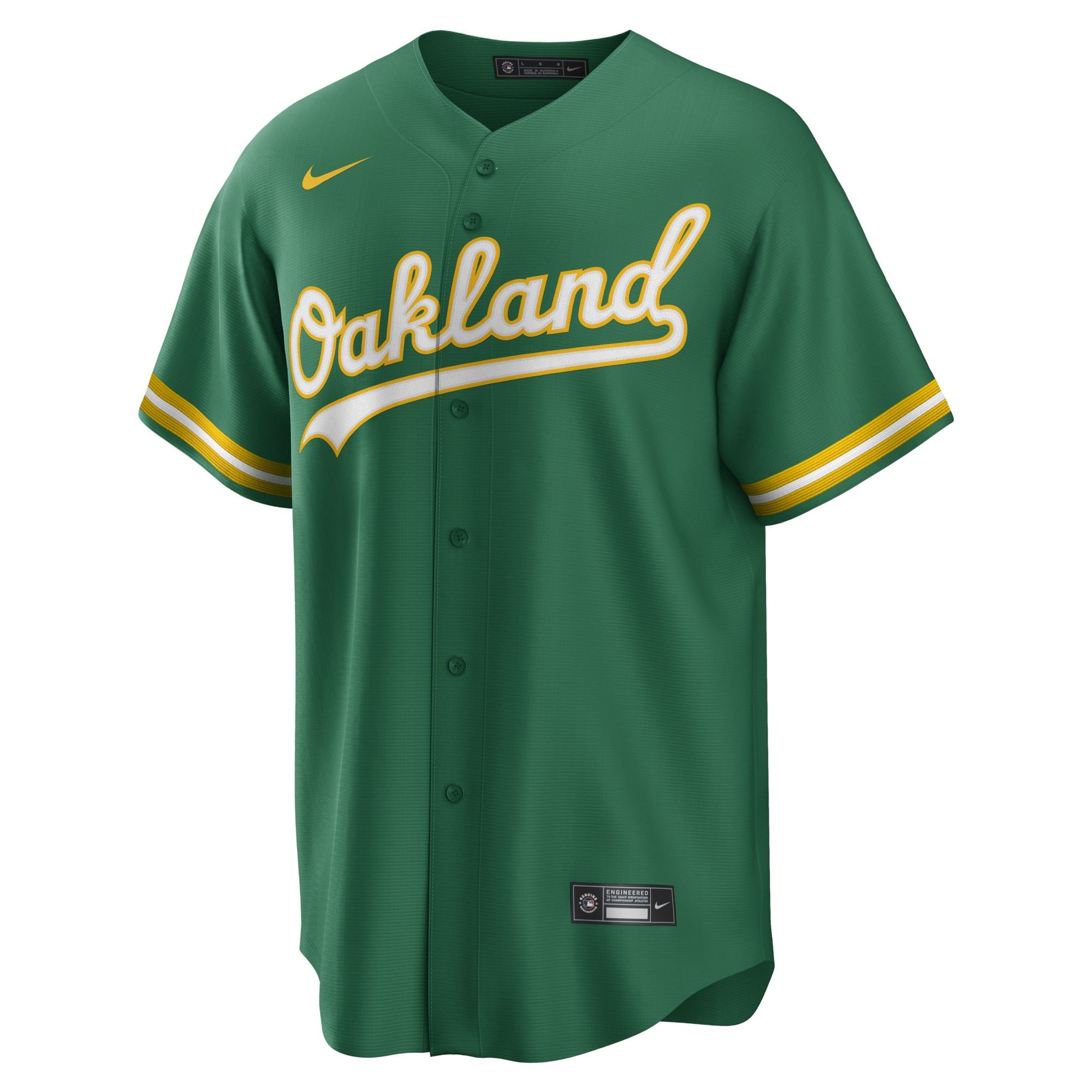 Oakland Athletics Green Official MLB Replica Alternate Road Jersey Nike