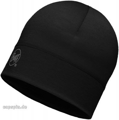 Solid Black Lightweight Merino Wool Hat Beanie Buff