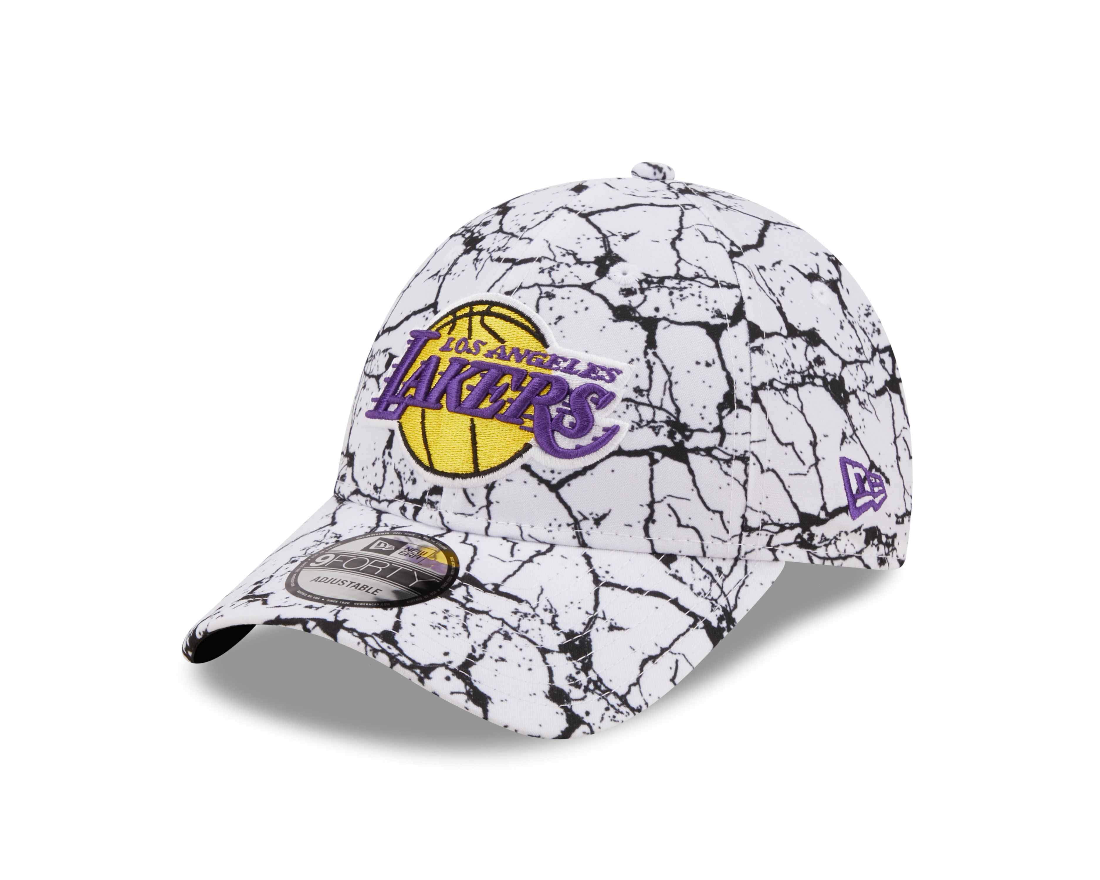 Los Angeles Lakers NBA Marble White 9Forty Adjustable Cap New Era