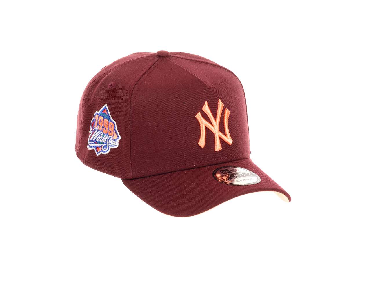 New York Yankees MLB World Series 1999 Sidepatch Maroon 9Forty A-Frame Snapback Cap New Era