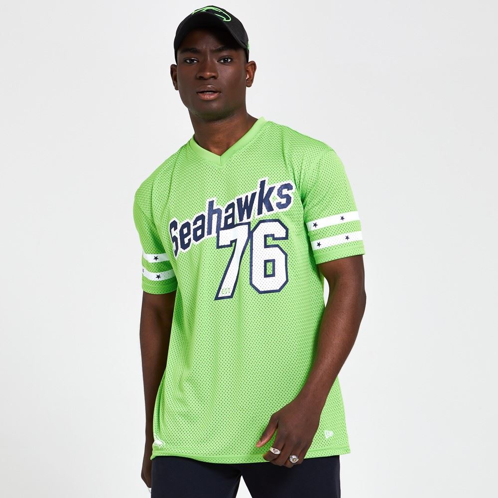 Seattle Seahawks NFL Stripe Sleeve Oversized T-Shirt New Era