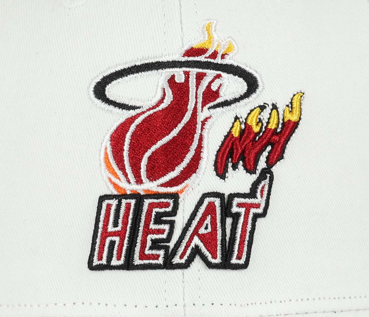 Miami Heat  NBA All In HWC Pro Crown Fit White Snapback Cap Mitchell & Ness