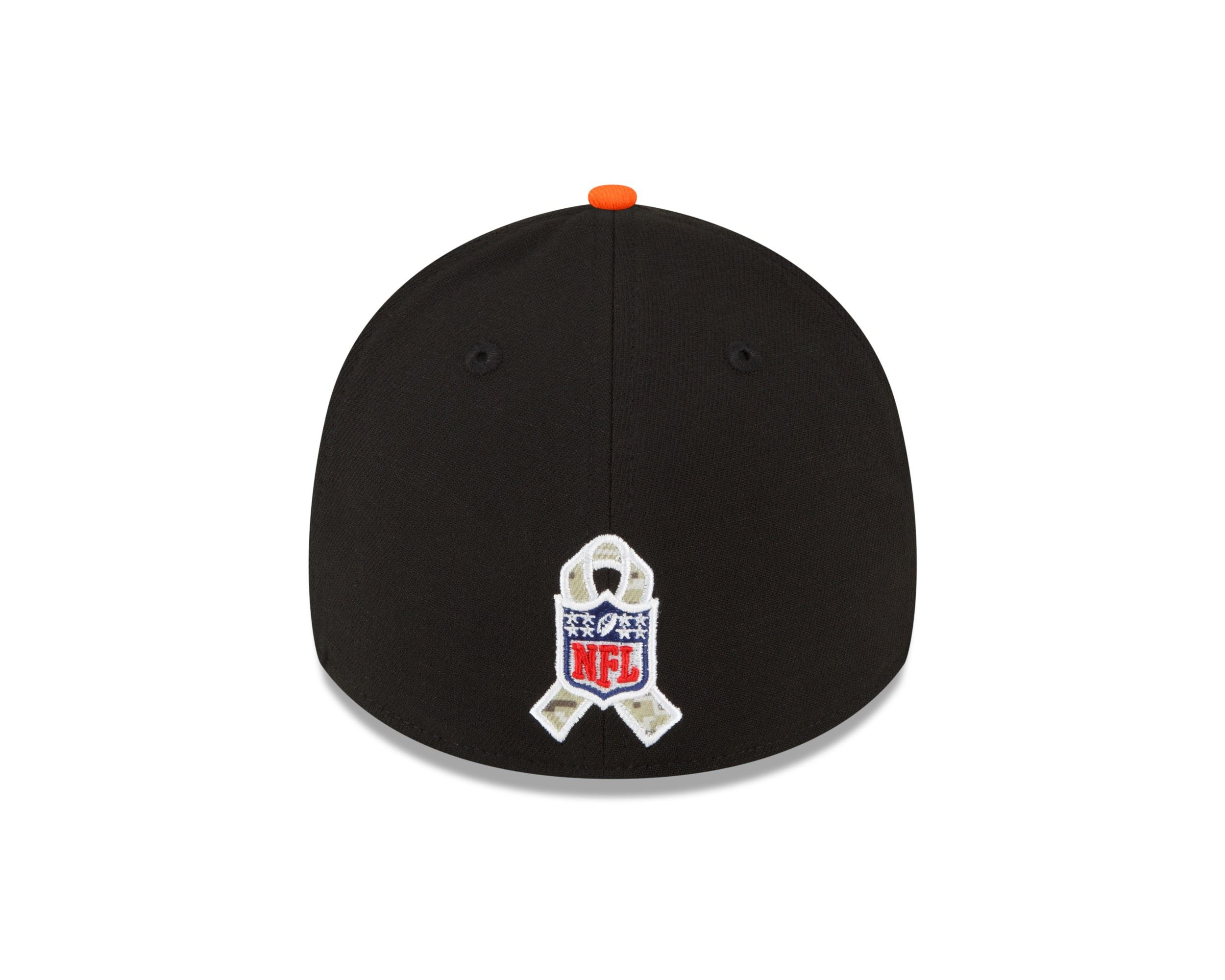 Denver Broncos NFL Salute to Service 2022 Black Orange 39Thirty Stretch Cap New Era