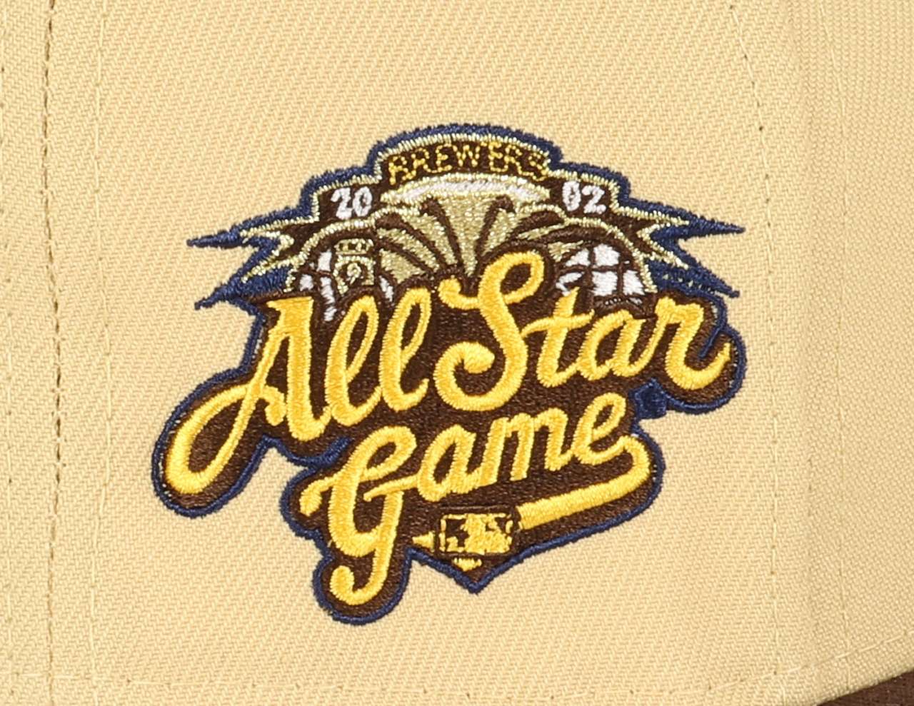 Milwaukee Brewers MLB All Star Game 2002 Sidepatch Vegas Gold Walnut 59Fifty Basecap New Era