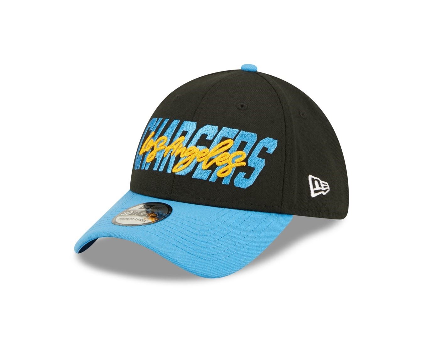 Los Angeles Chargers 2022 NFL Draft Black Turquoise 39Thirty Stretch Cap New Era