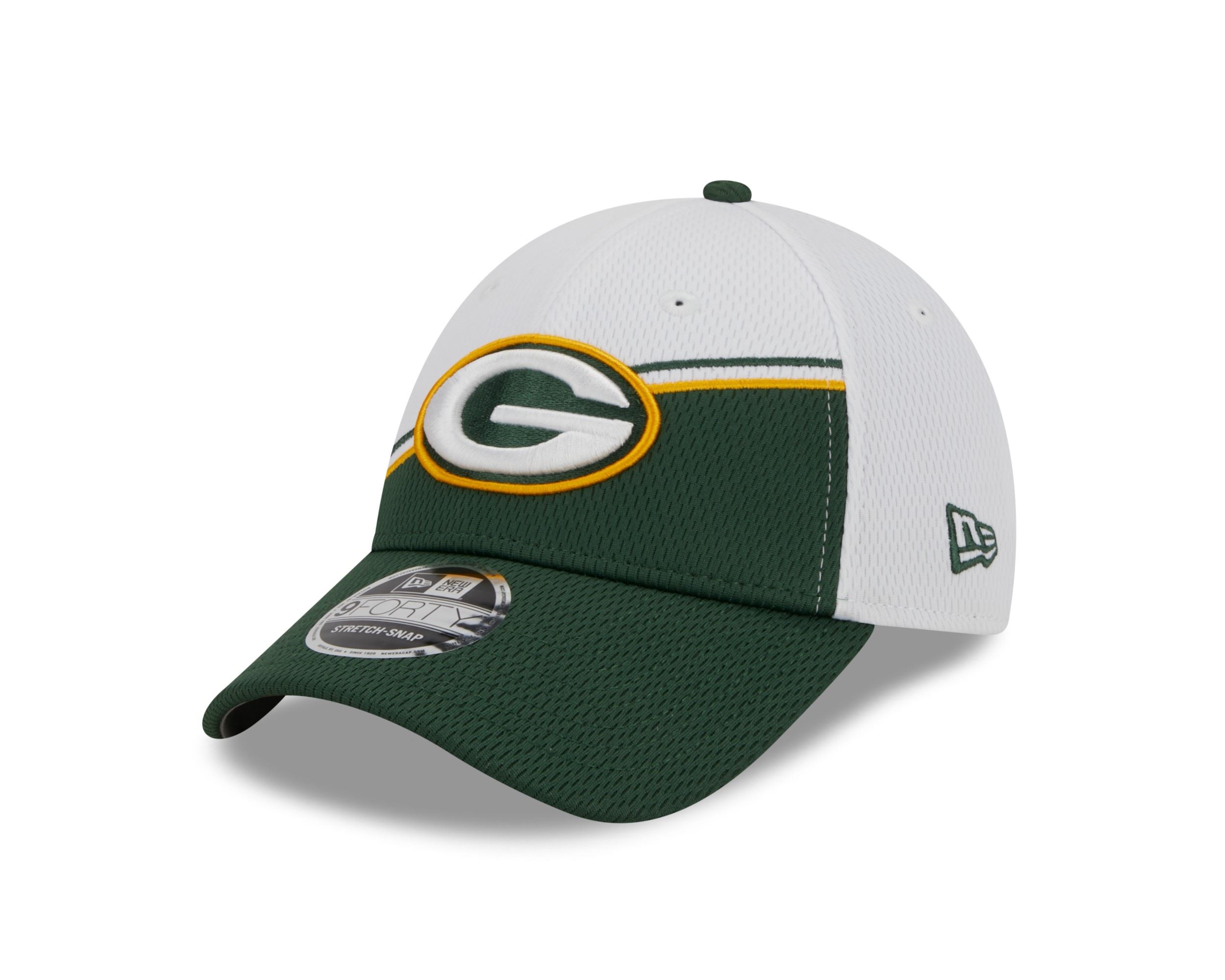 Green Bay Packers NFL 2023 Sideline White Green 9Forty Stretch Snapback Cap New Era