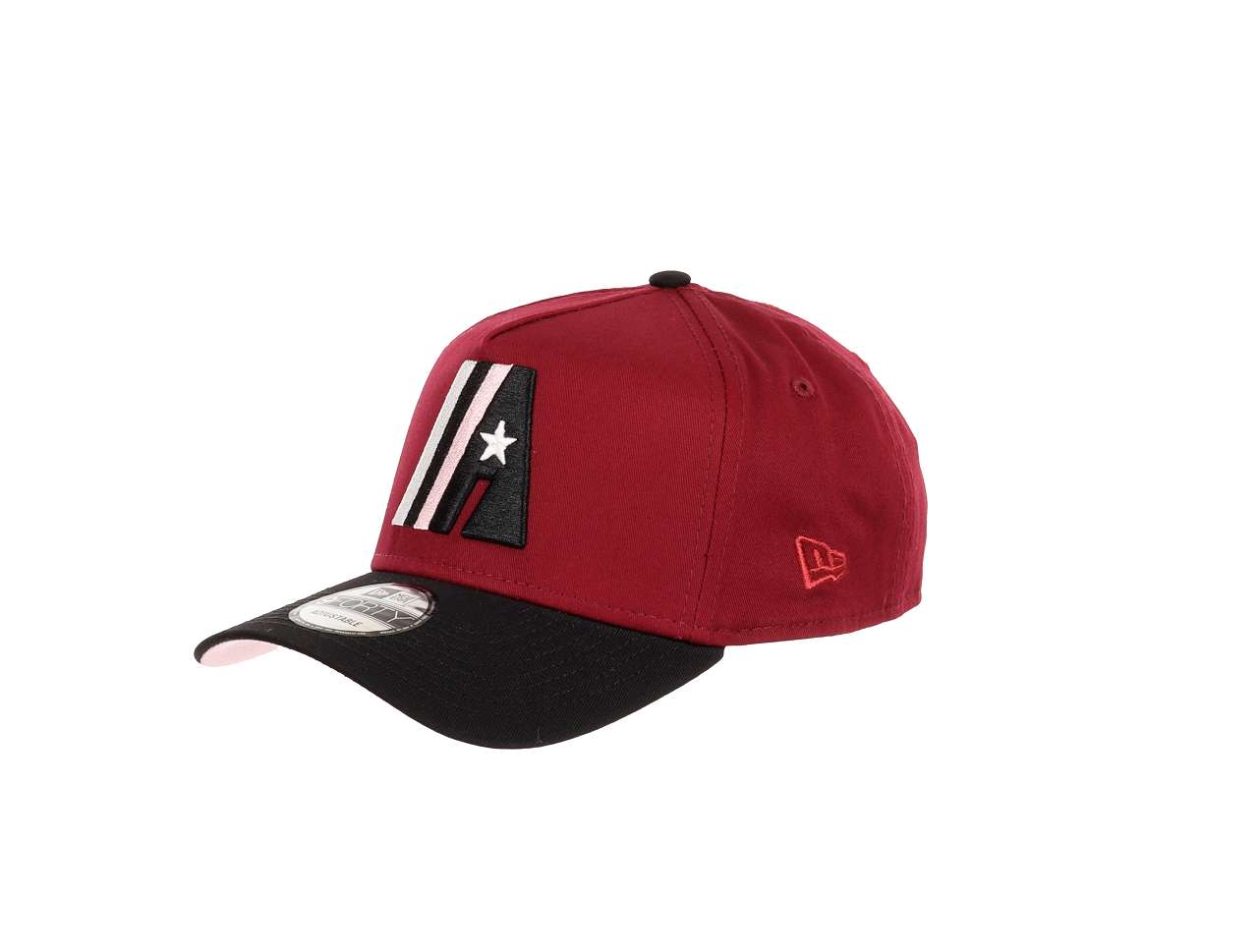 Houston Astros MLB 50th Anniversary Sidepatch Cardinal Red Black 9Forty A-Frame Snapback Cap New Era