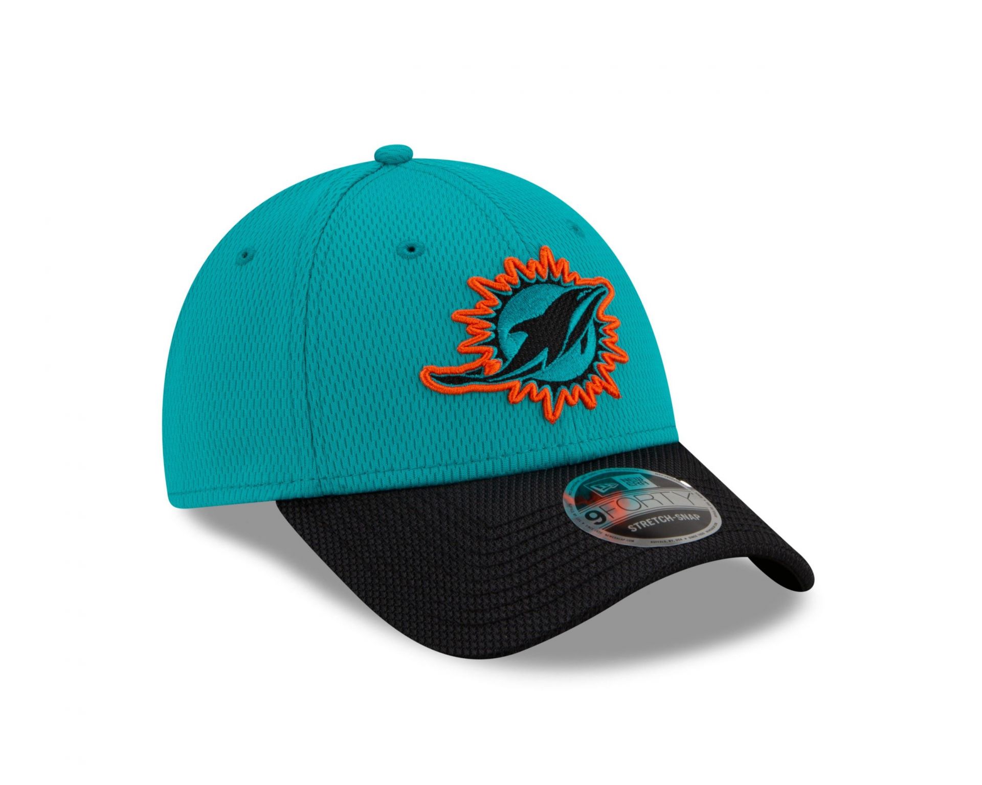 Miami-Dolphins-NFL-2021-Sideline-Road-Turquoise-9Forty-Stretch-Snap-Cap ...